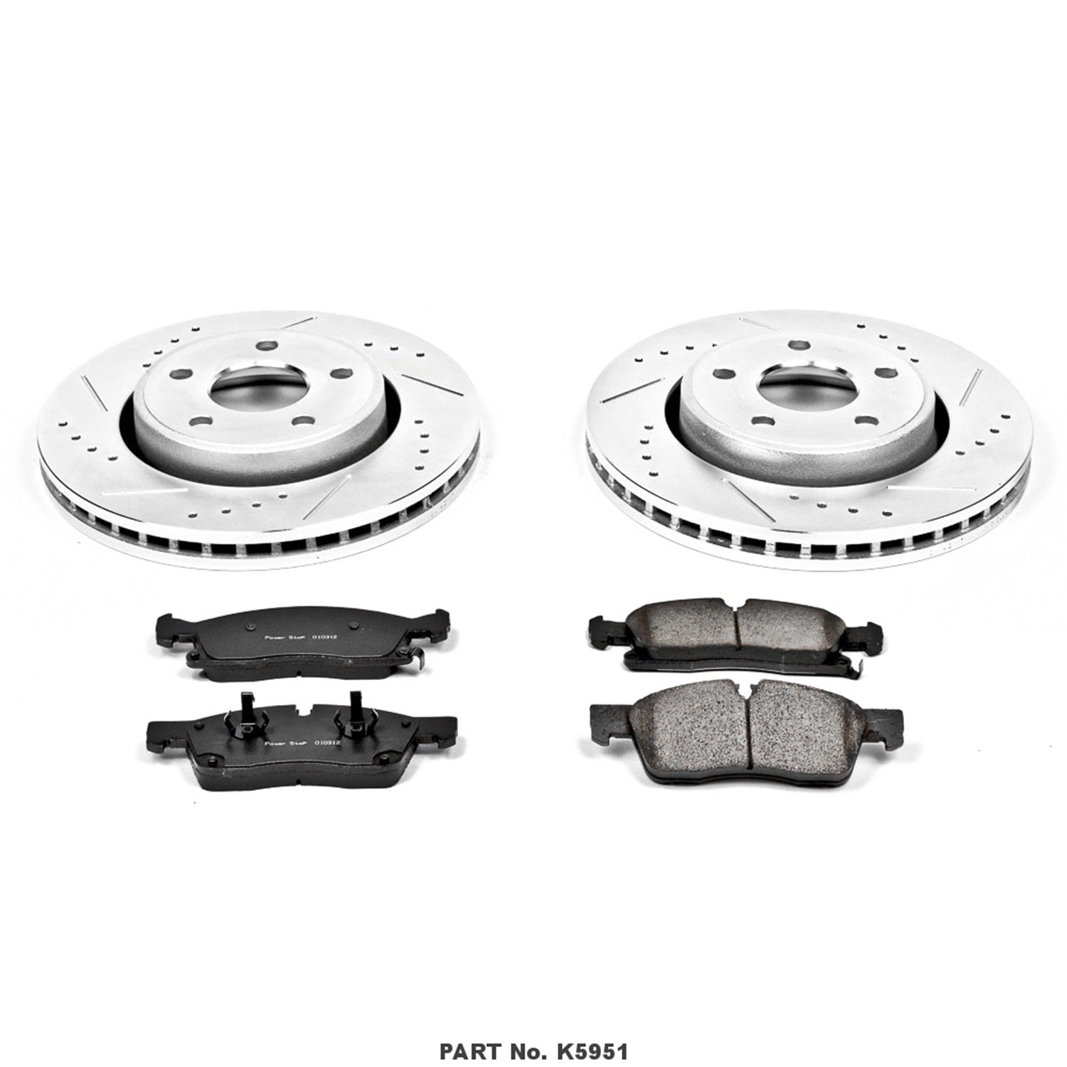Power Stop K5951 Front Z23 Carbon Fiber Brake Pads With Drilled & Slotted Brake