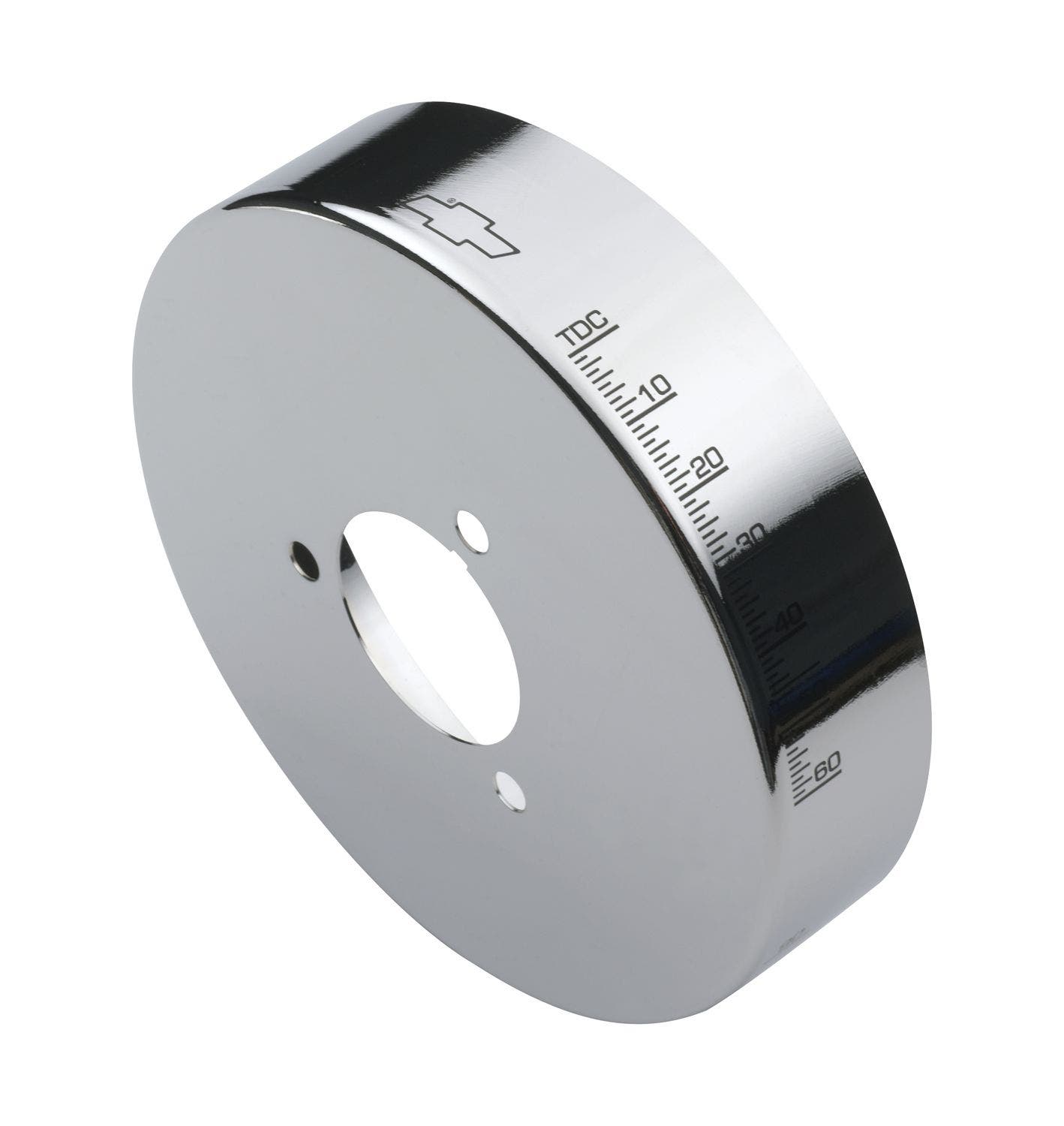 Gm Specialty 141725 Harmonic Balancer Cover 6.75" Chrome W/Bowtie Logo For