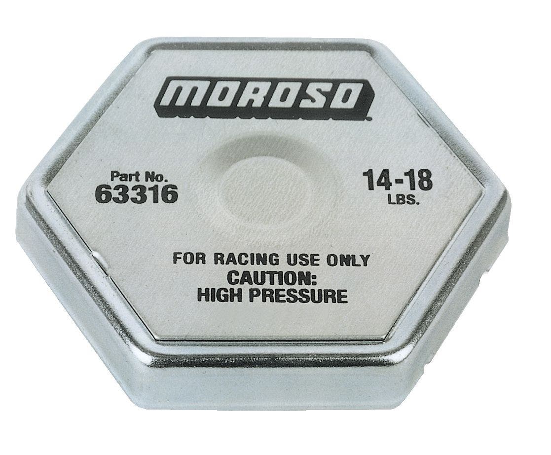 Moroso 63316 16 Lbs. Radiator Cap  Performance  Radiator Cap; Shape - Hexagon,