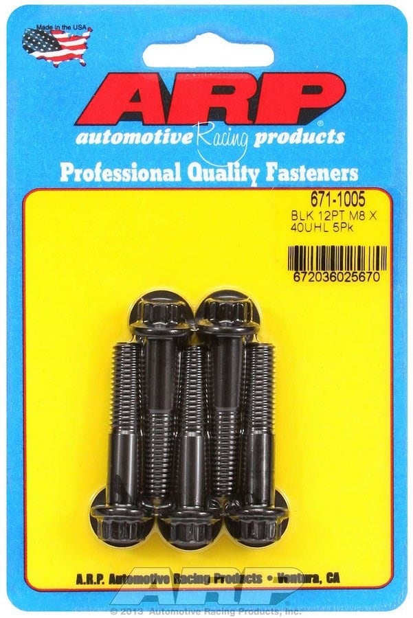 Autoracing Products 671-1005 Bolt Kit - 12Pt. (5) 8Mm X 1.25 X 40Mm Autoracing