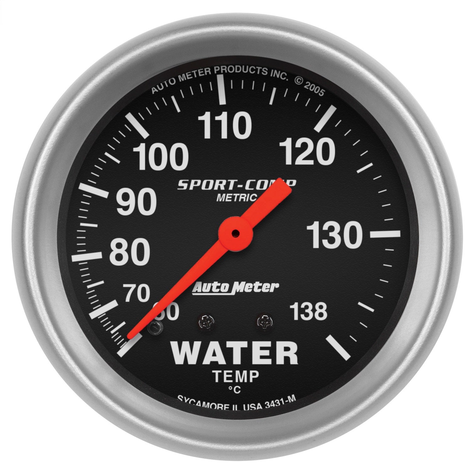 Autometer 3431-M Sport-Comp Mechanical Metric Water Temperature Gauge
