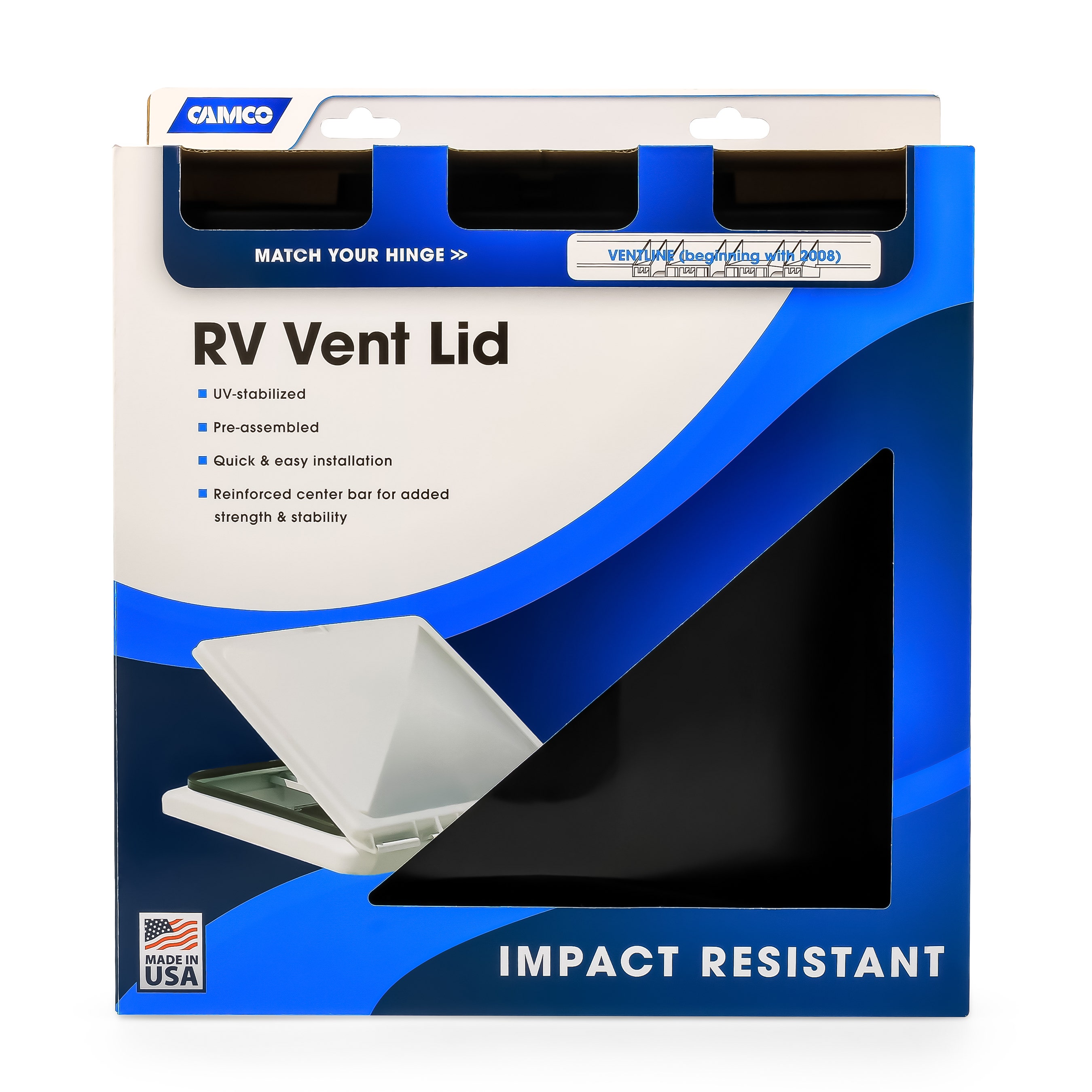 Vent Lid  Ventline '08 Up  Black   Roof Vent Lid  Compatibility - 14 Inch X 14