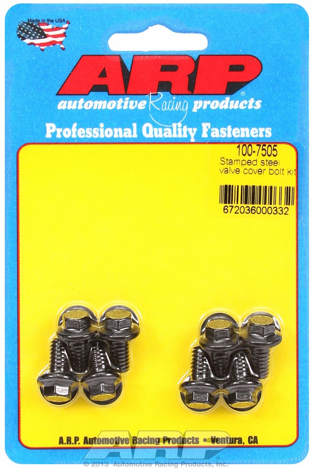 Arp 1007505 Hex Style Valve Cover Bolts, Chrome Moly Steel With Black Oxide