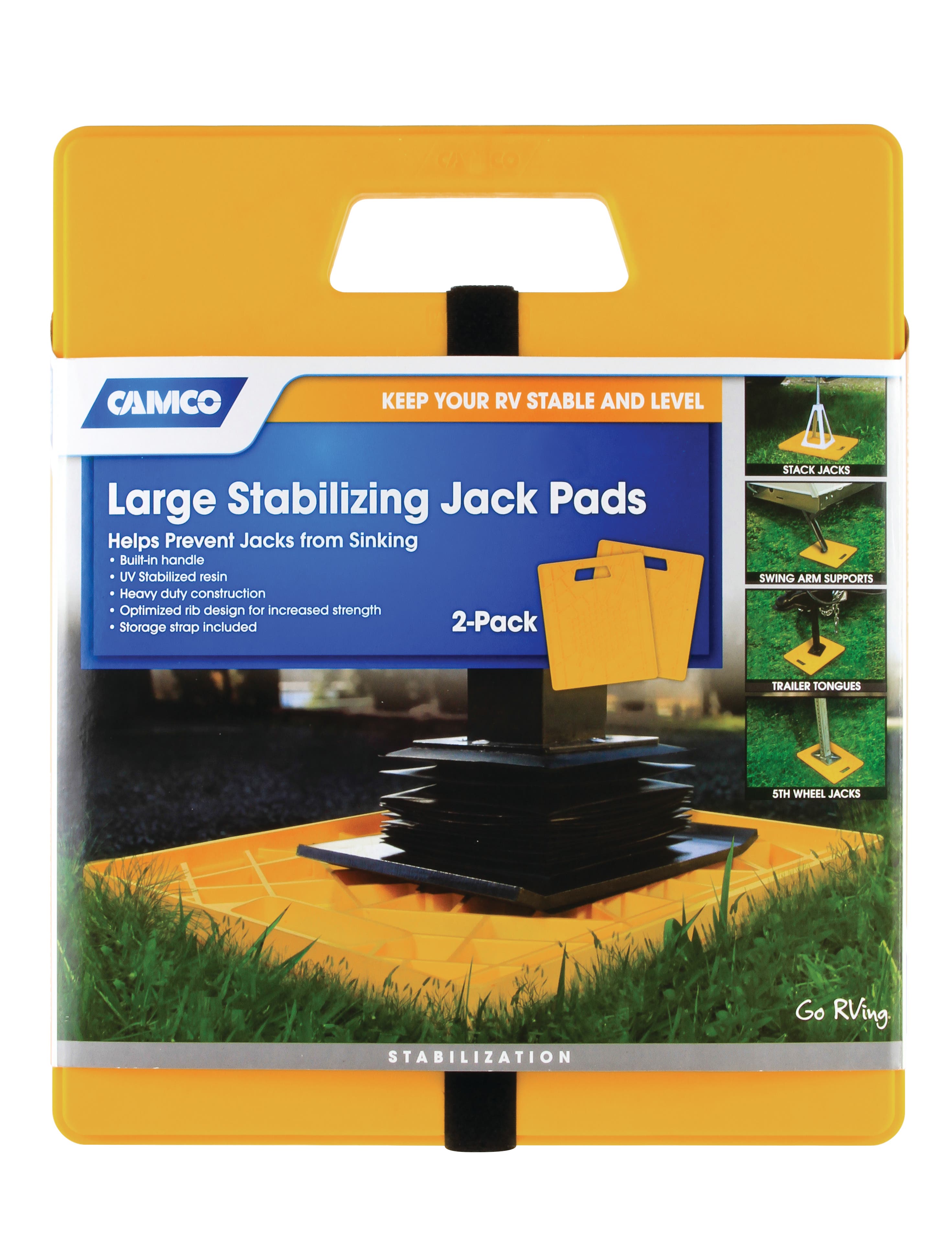 Camco Mfg 44541 Stabilizer Jack Pad, 14 X 11.7-In, 2-Pack - Quantity 6   Trailer