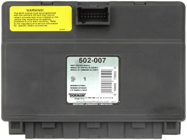 Dorman - Oe Solutions Body Control Module P/N:502-007  Body Control Module P/N: