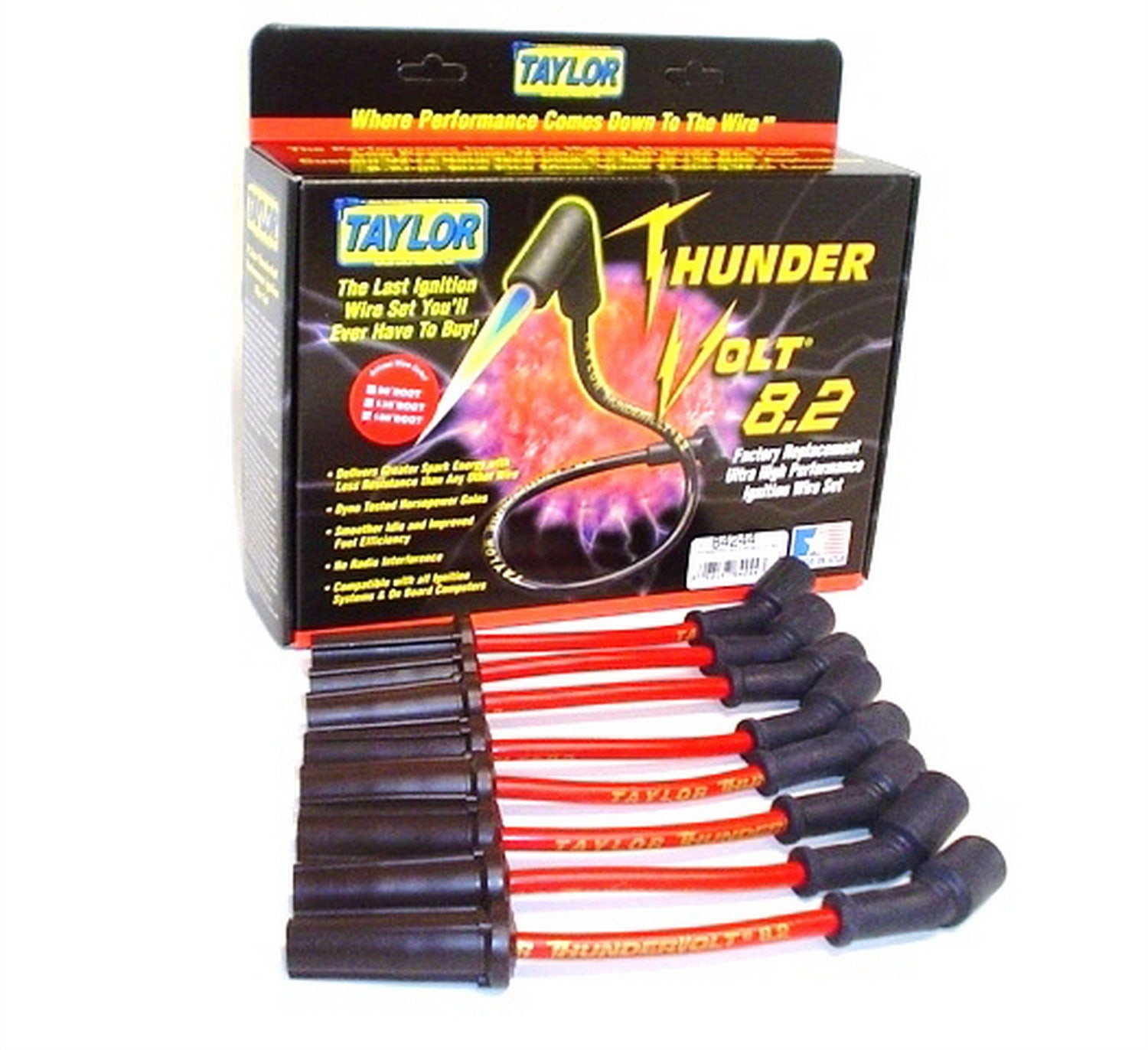 Taylor Cable 84244 Thundervolt 8.2Mm Ignition Wire Set   Spark Plug Wire Set