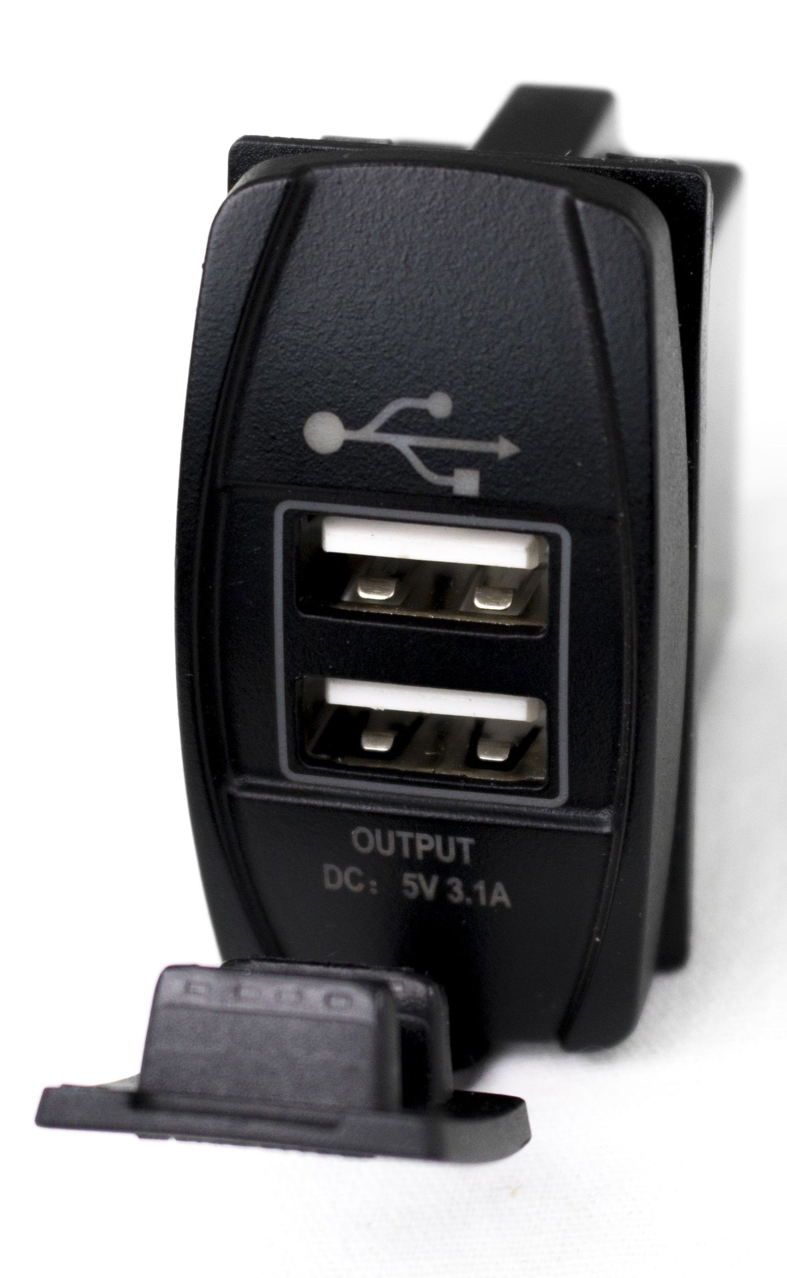 Race Sport Led Rocker Switch Panel With 2 Usb Ports With Blue Led Radiance  Led