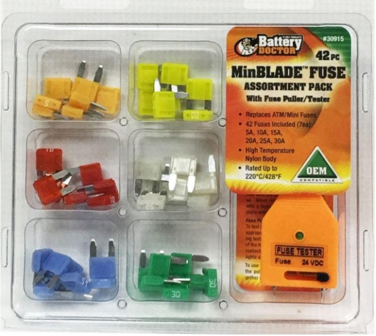 Wirthco 30915 Battery Doctor Minblade Fuse Kit With Puller And Tester, 42 Piece