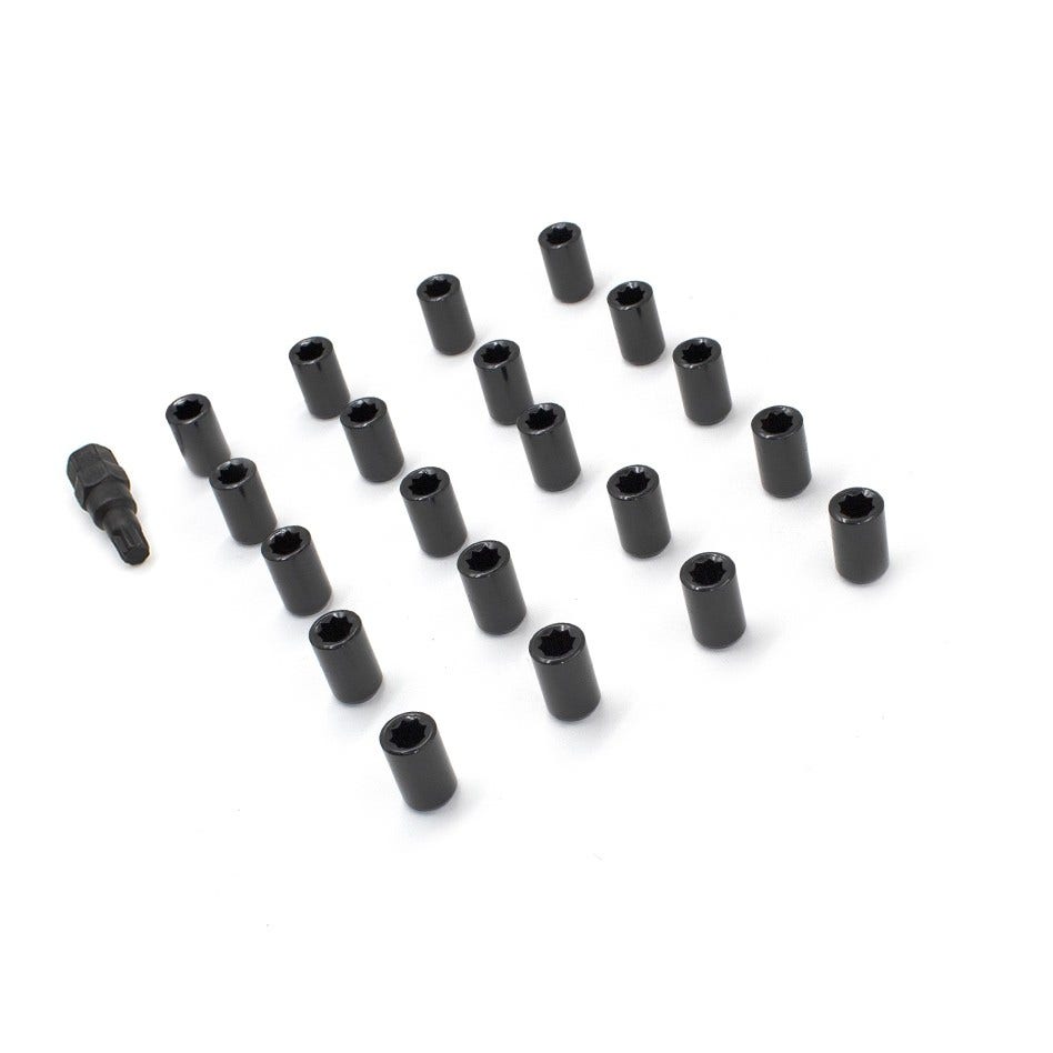 Wheel Accessories Parts Set Of 20 14X1.5 Socket Tuner Lug Nuts Set Black - Cone