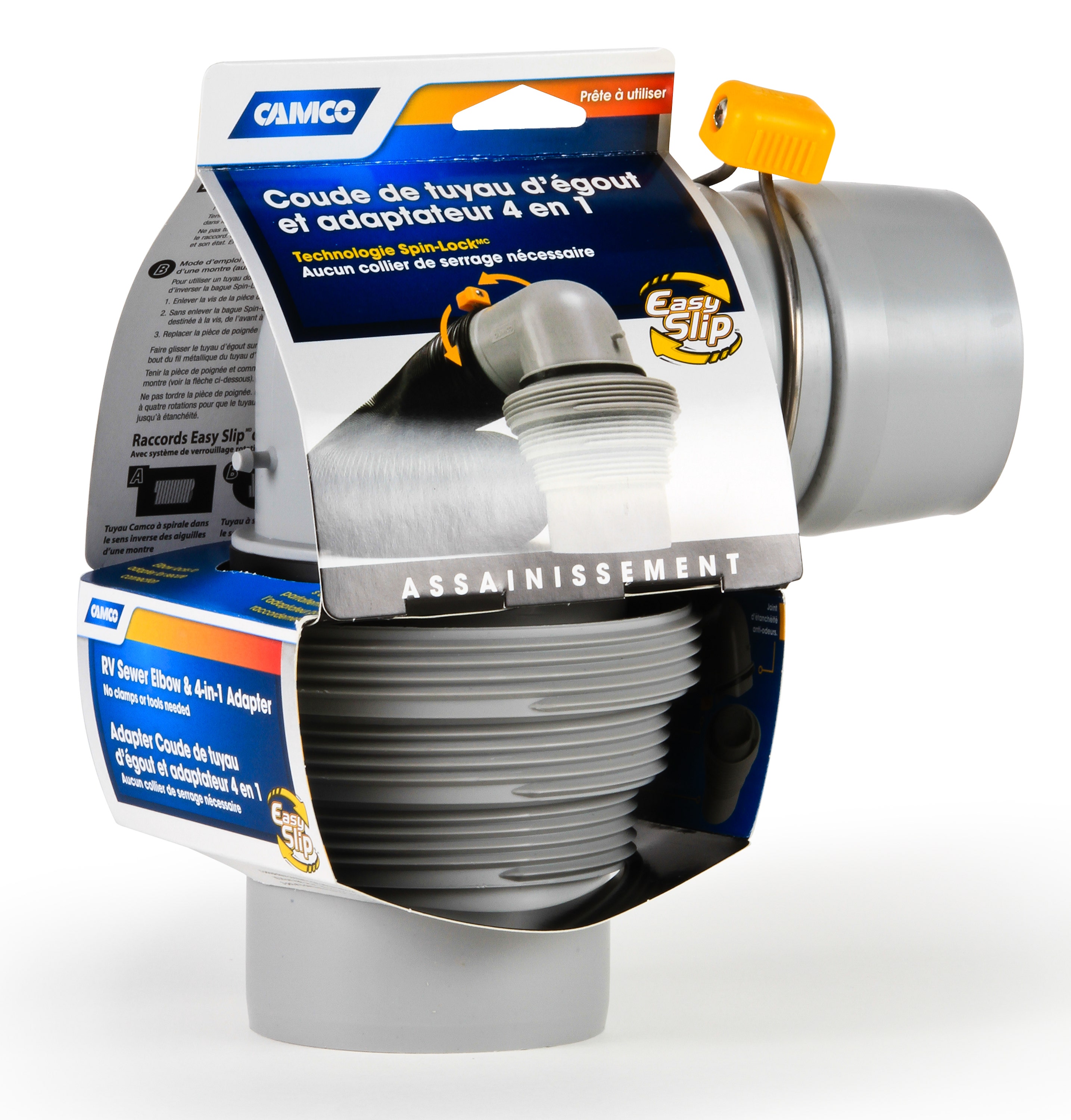 Camco 39144 Easy Slip Sewer Elbow & 4-In-1 Adapter   Sewer Hose Connector Easy