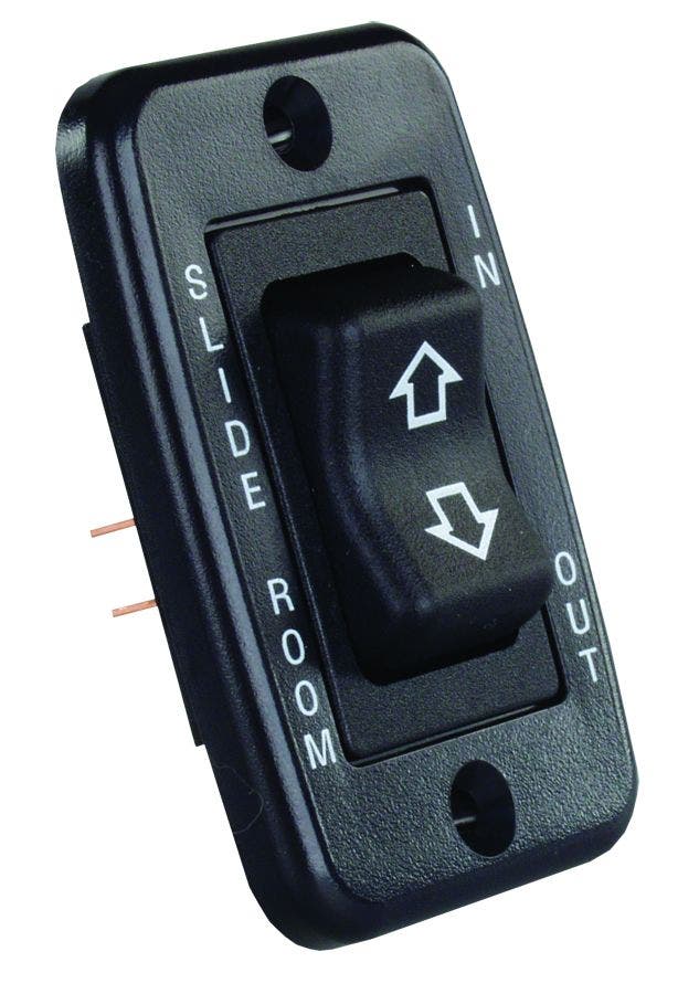 Jr Products 12355 Black Low Profile Slide-Out Switch With Bezel   Slide Out
