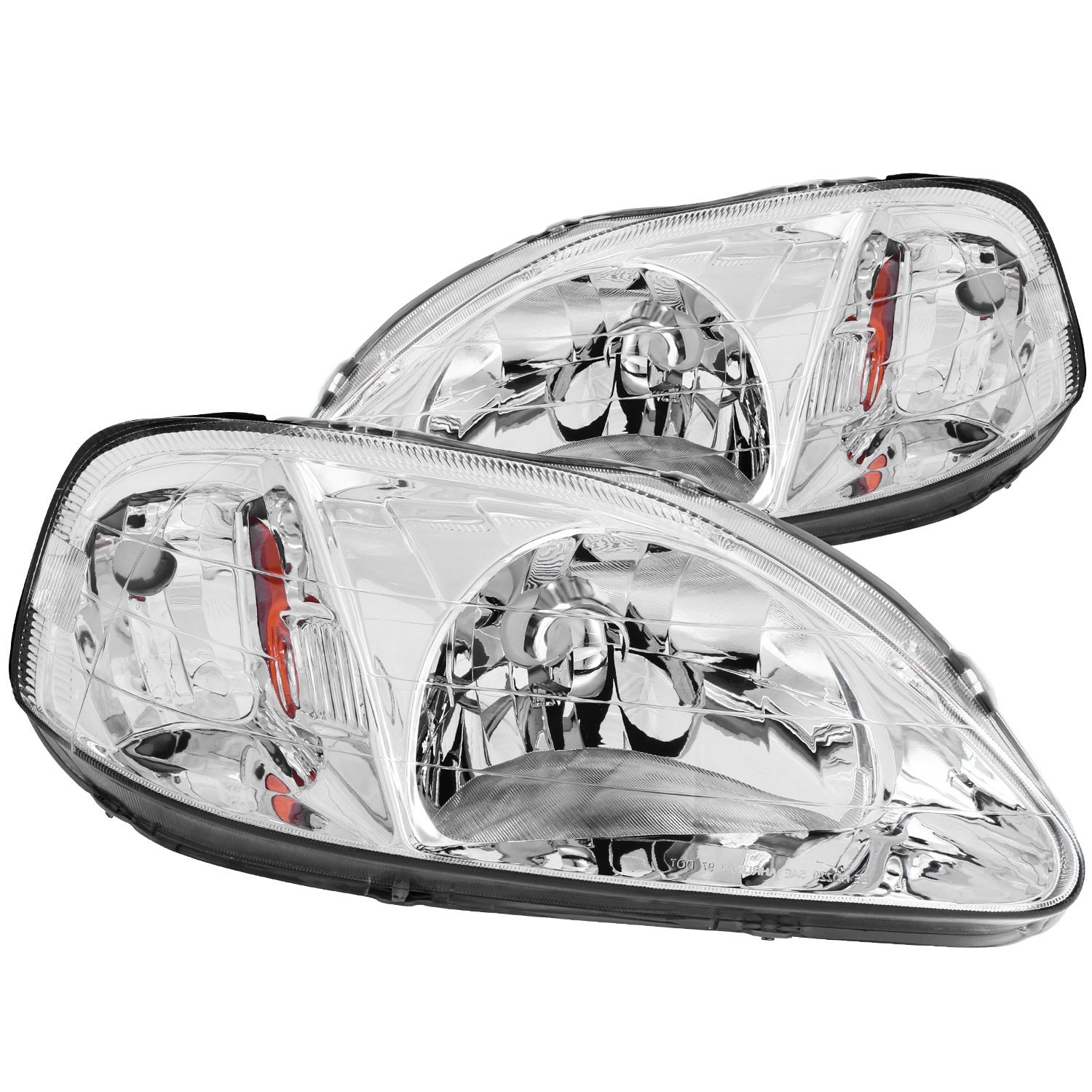 Anzo Usa 121179 Crystal Headlight Set Fits 99-00 Civic   Crystal Headlight Set