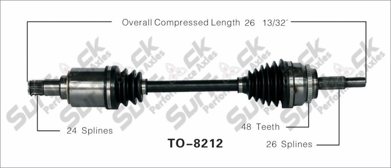 Trakmotive Cv Axle Shaft P/N:To-8212  Cv Axle Shaft P/N: