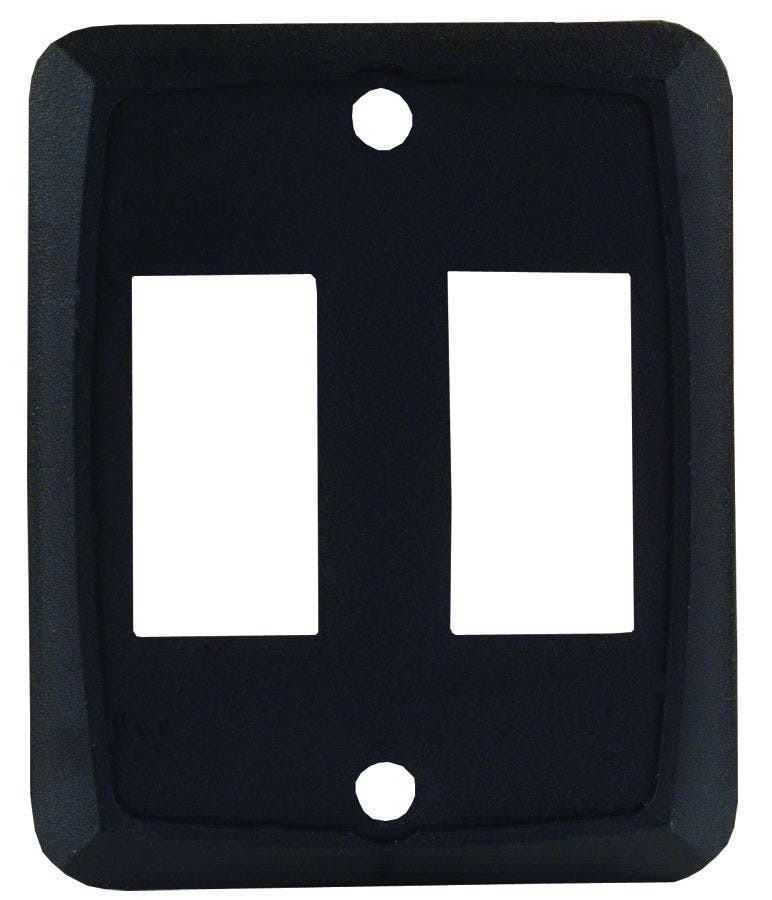 Jr Products 12885 Black Double Switch Face Plate   Multi Purpose Switch
