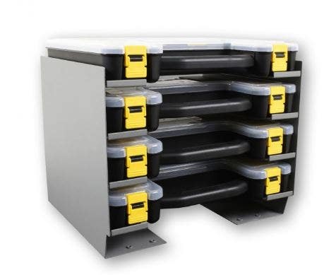 Kargomaster Steel 4 Tote Shelf Cabinet  Steel 4 Tote Shelf Cabinet