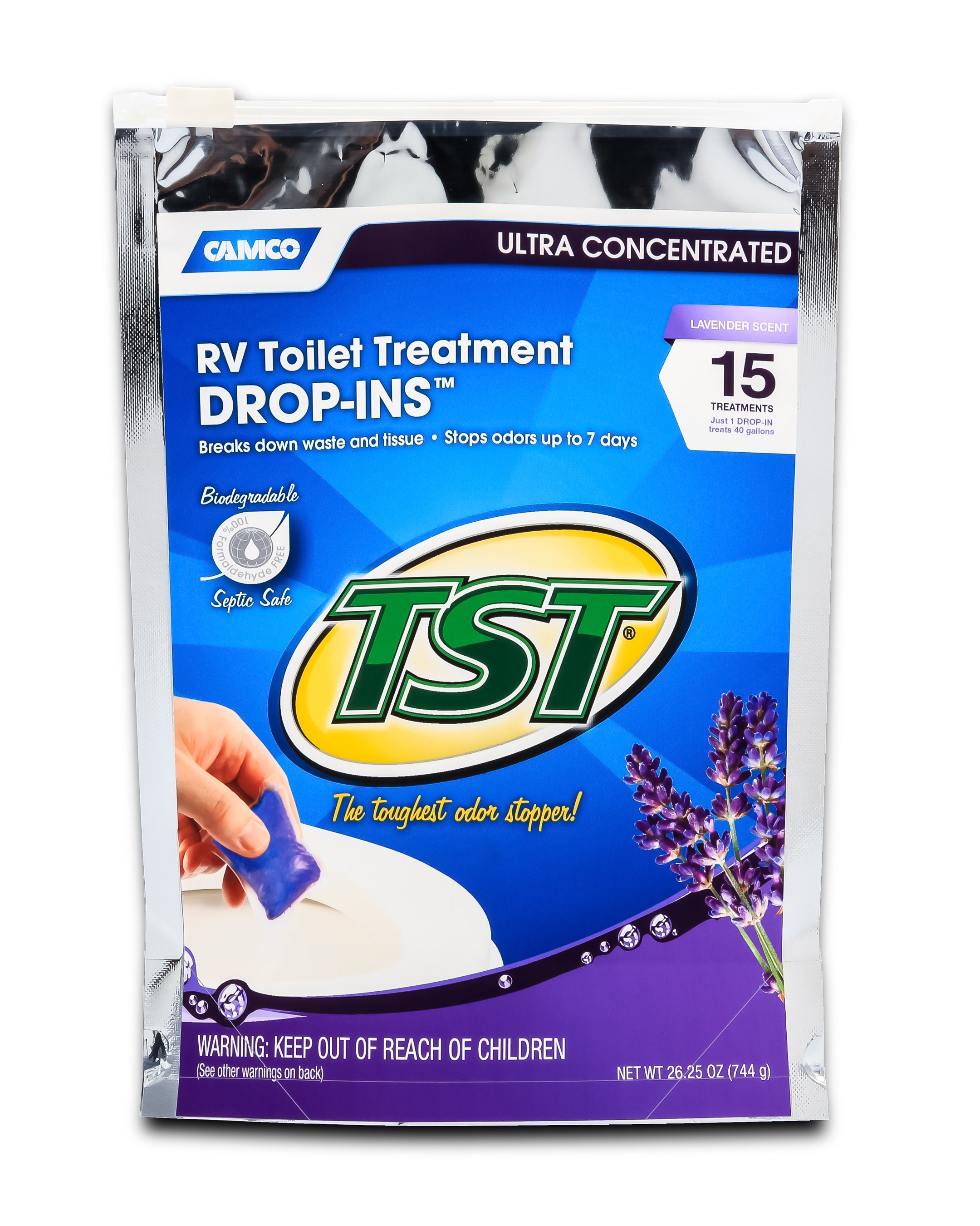 Camco C1w-41559 Tst Lavender Drop-Ins Holding Tank Treatment - Pack Of 15  Tst