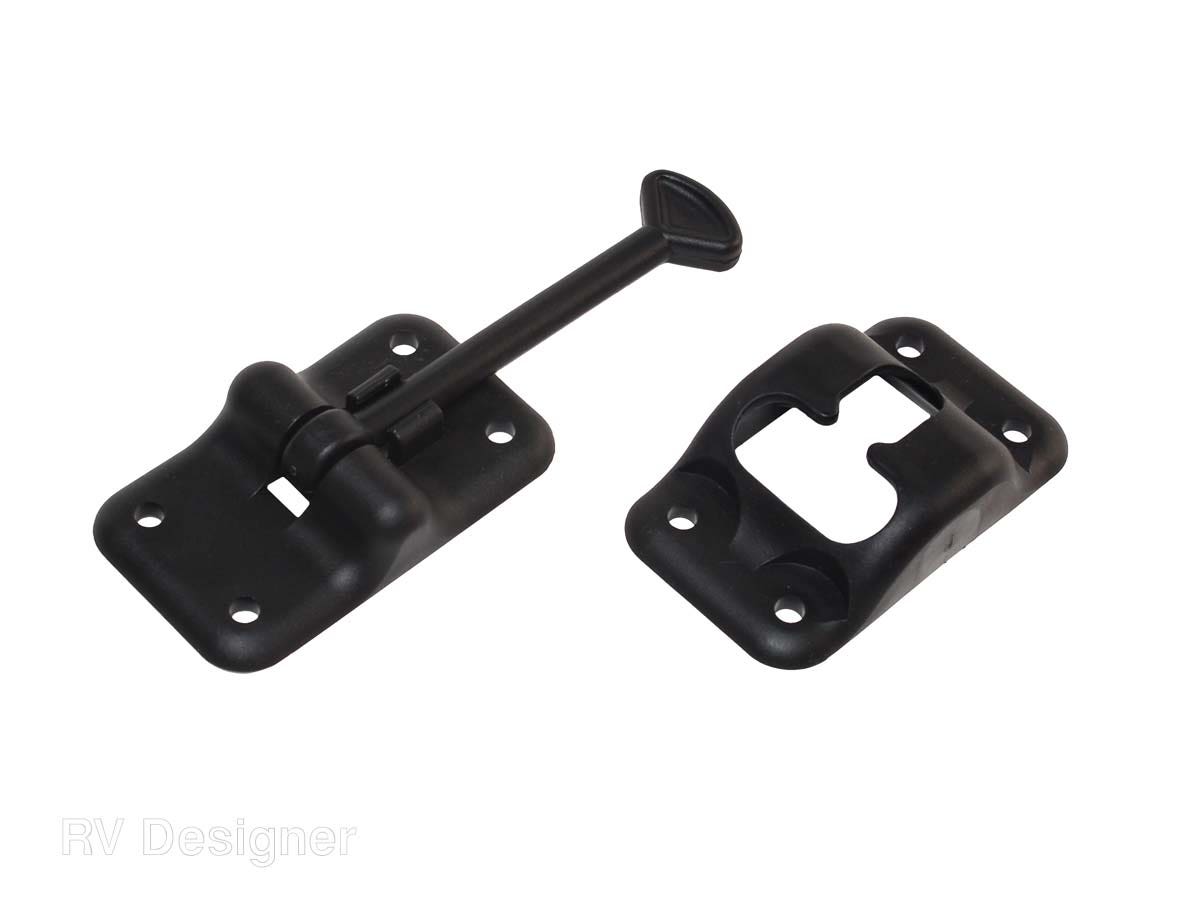 Rv Designer E232, Plastic Door Holder, T Style, 3-1/2 Inch, Black, Entry Door