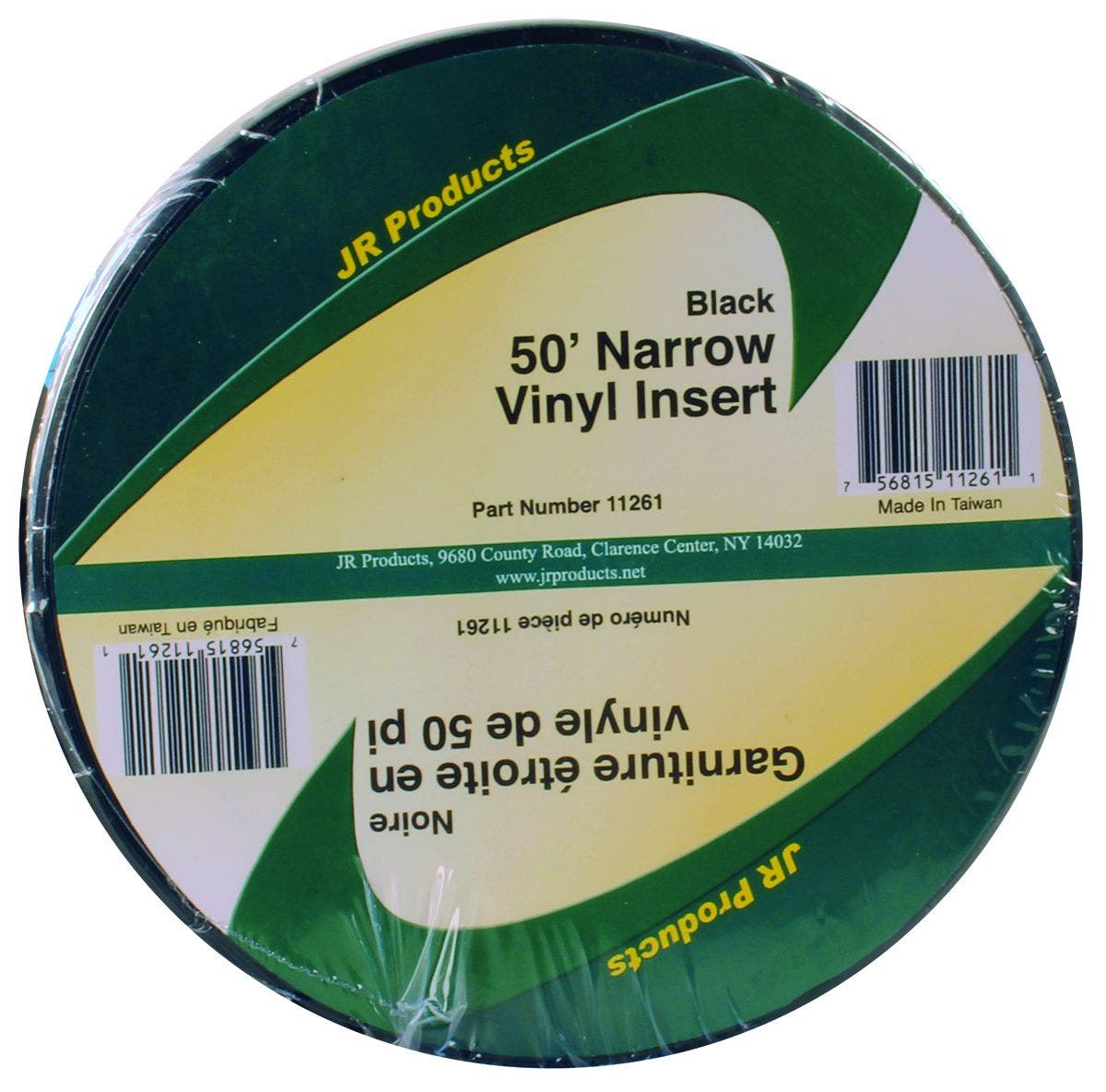 Jr Products 11261 Black 50 Foot Narrow Vinyl Insert   Trim Molding Insert;