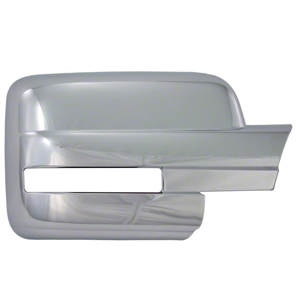 2009-2013 Ford F150 Chrome Mirror Covers (Full) With Amber Reflector Chrome