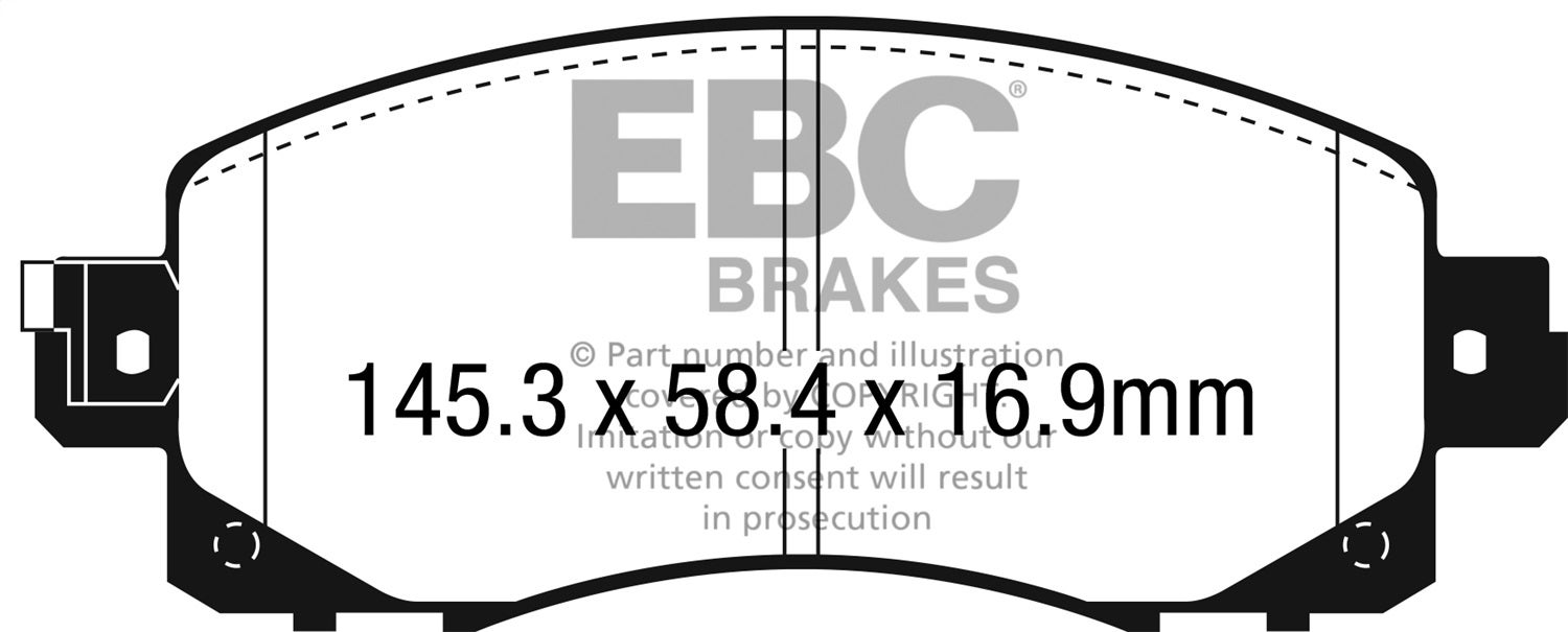 Ebc Brakes Dp42330r Yellowstuff Street And Track Brake Pads   Yellowstuff Street