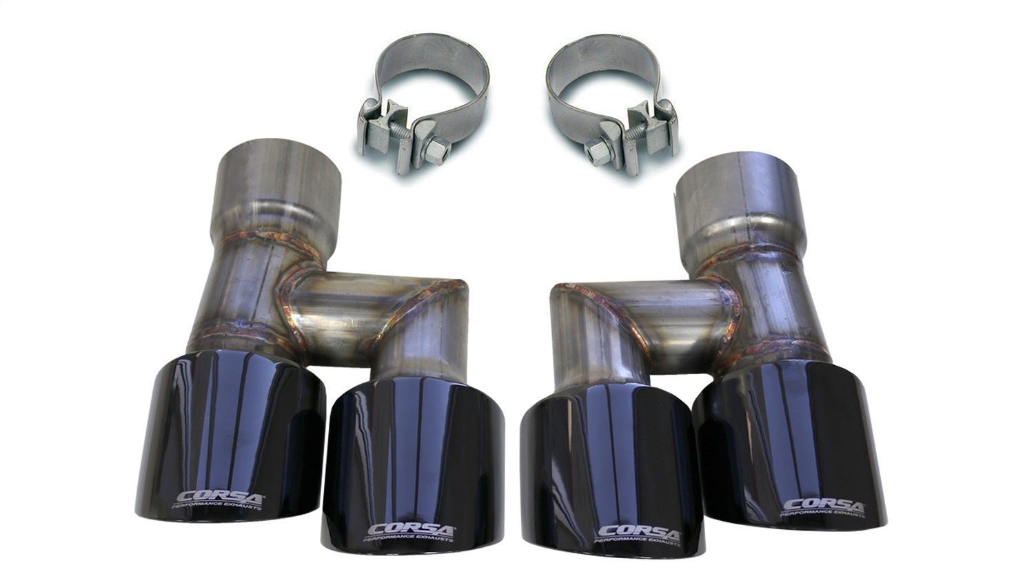 Corsa Performance 21038Blk Exhaust Tip Kit Fits 18-23 Mustang   Exhaust Tip Kit