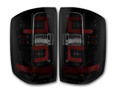 Recon 264297Bk - Black/Smoke Fiber Optic Led Tail Lights Recon  - Black/Smoke