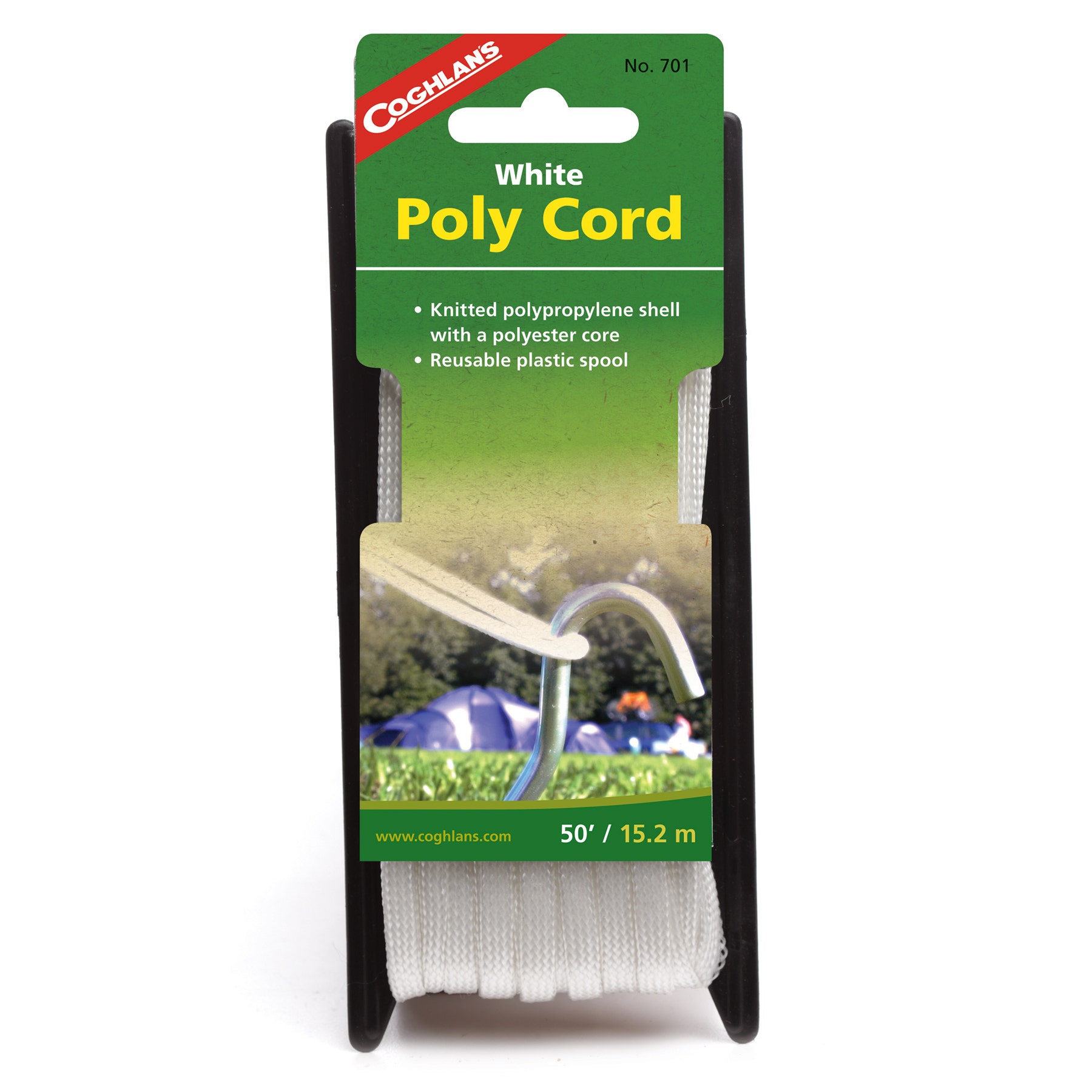 Coghlan's Braided Nylon Poly Cord, 50-Feet, White  Braided Nylon Poly Cord,