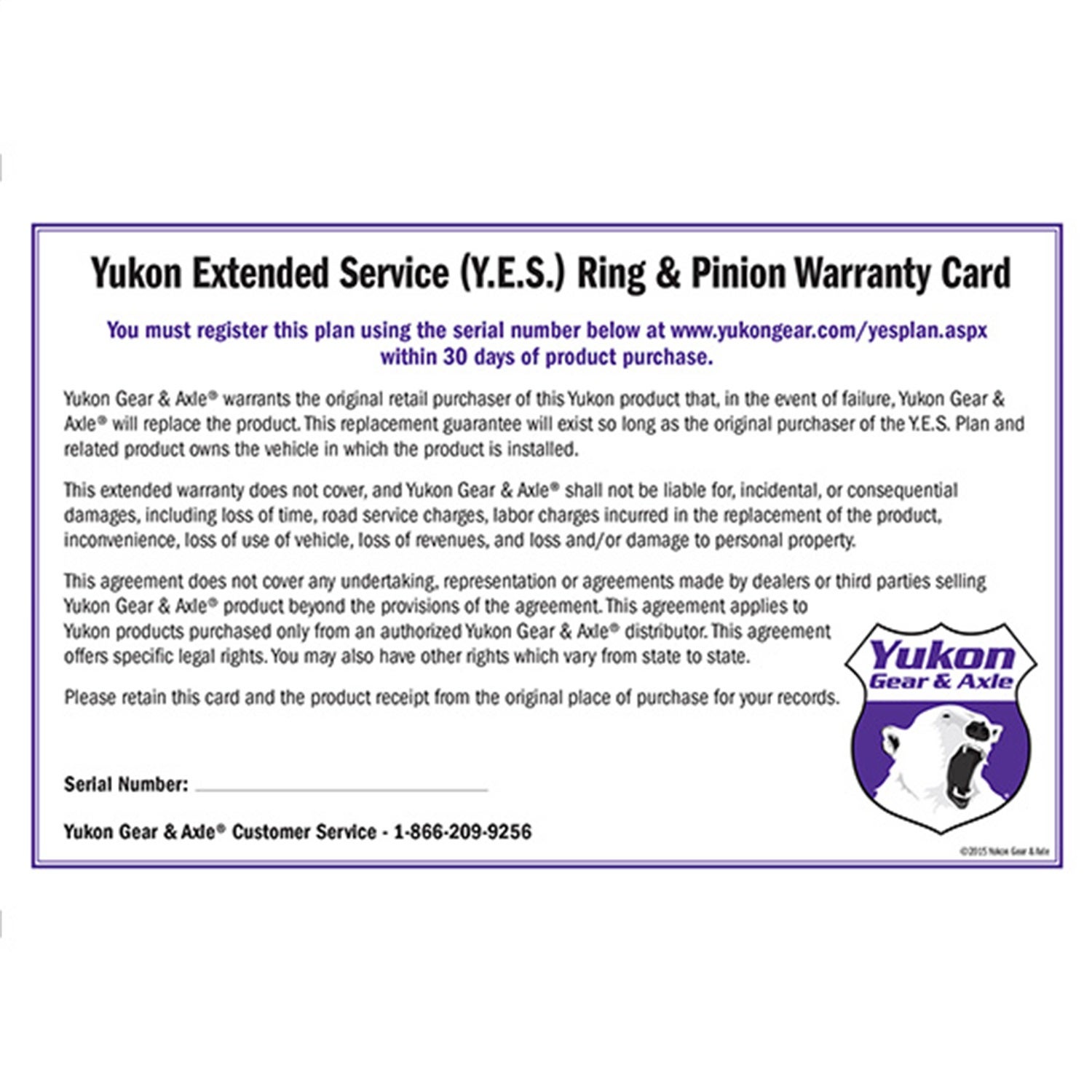 Yukon Gear & Axle Yesrp Yes Plan Extended Service Warranty Fits Wrangler (Jl)  &