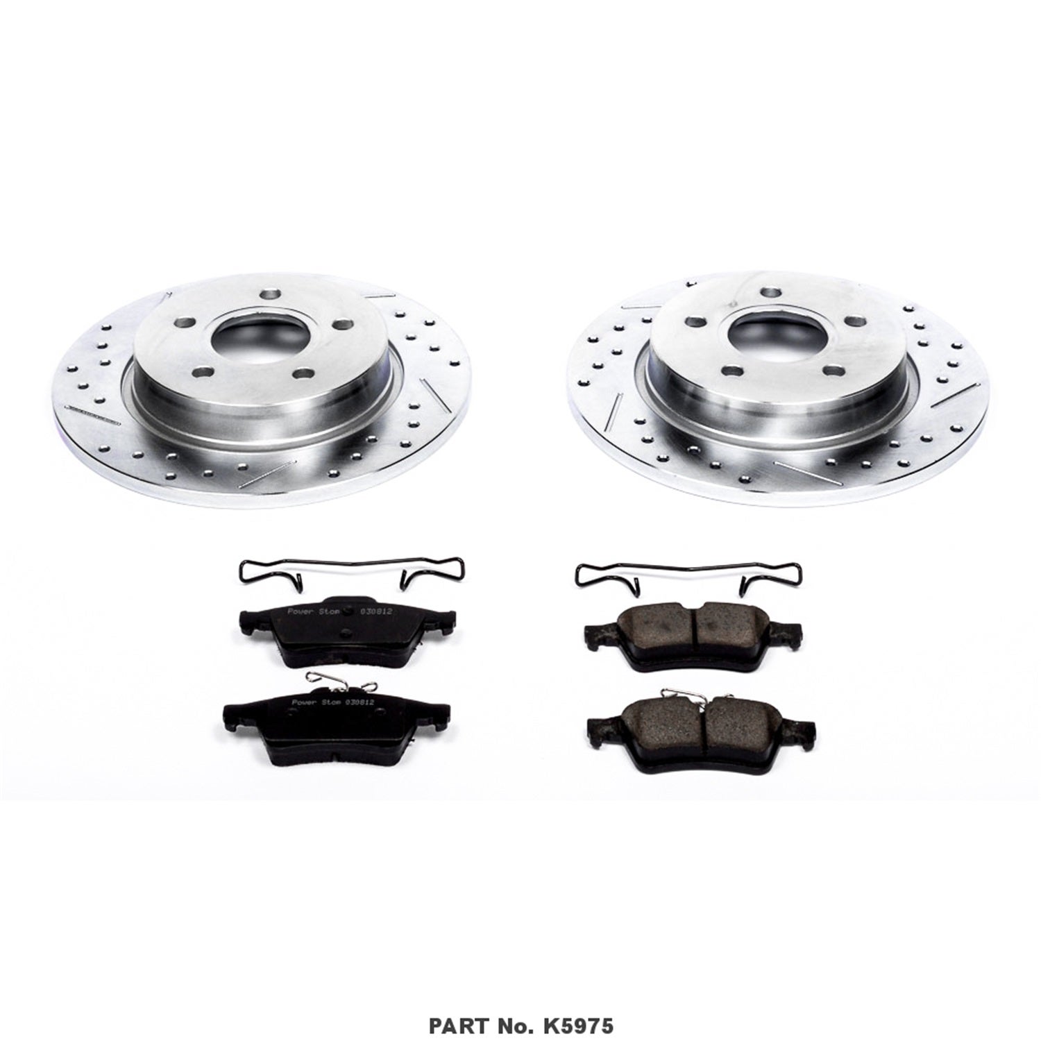 Power Stop K5975 Rear Z23 Carbon Fiber Brake Pads With Drilled & Slotted Brake