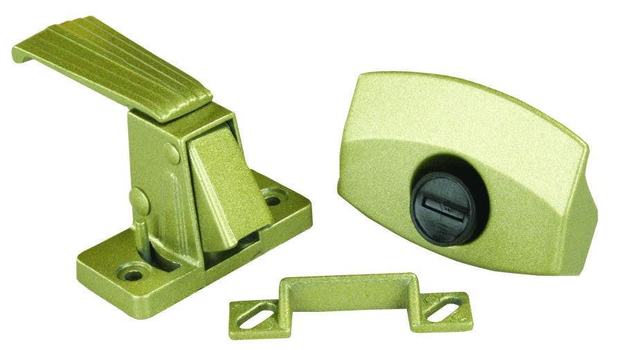 Jr Products 20515 Non-Locking Privacy Latch - Gold   Entry Door Latch; Type -