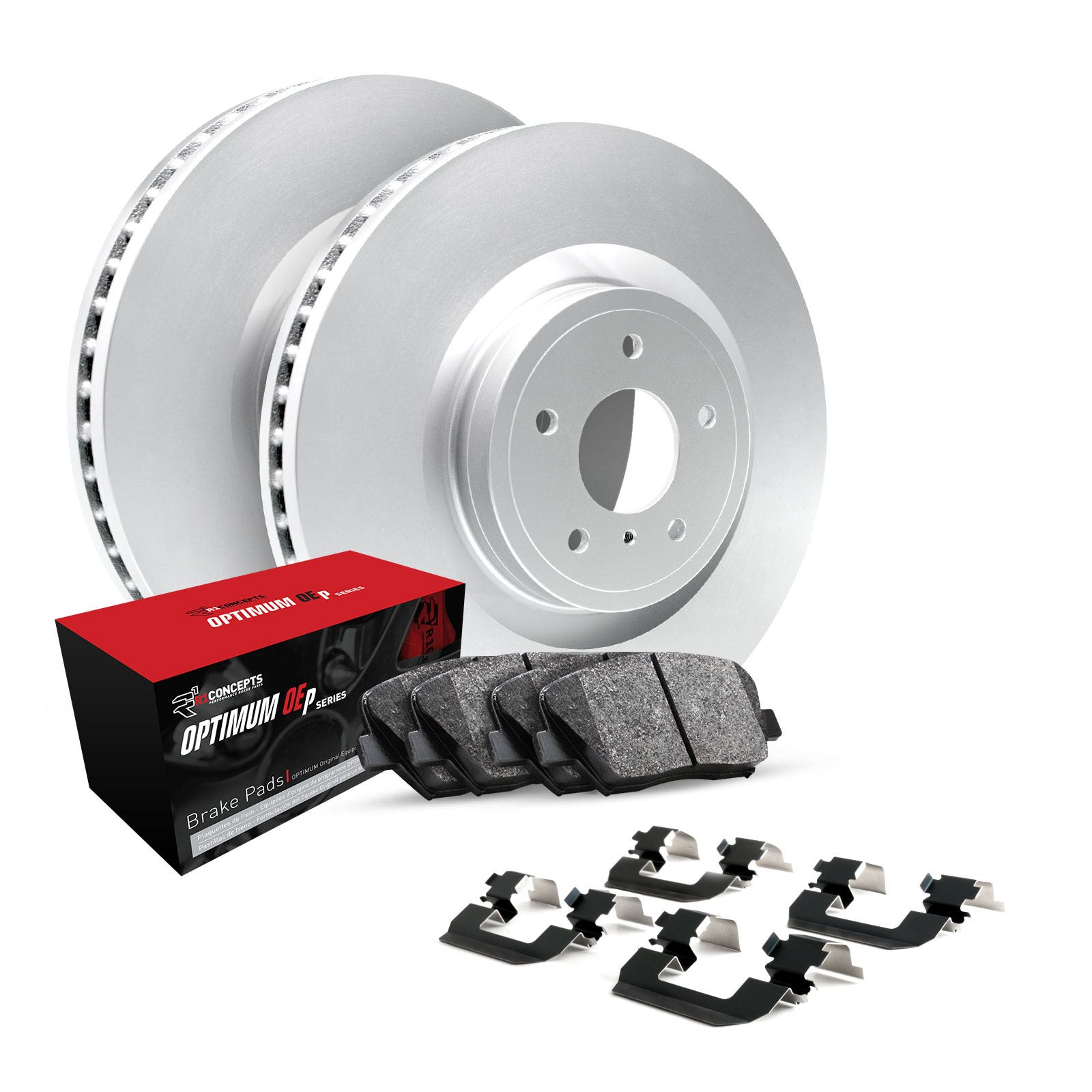 R1 Concepts Wjuh1-39051 R1 Brake Rotors - Carbon Coated W/ Optimum Oe Pads & Hdw