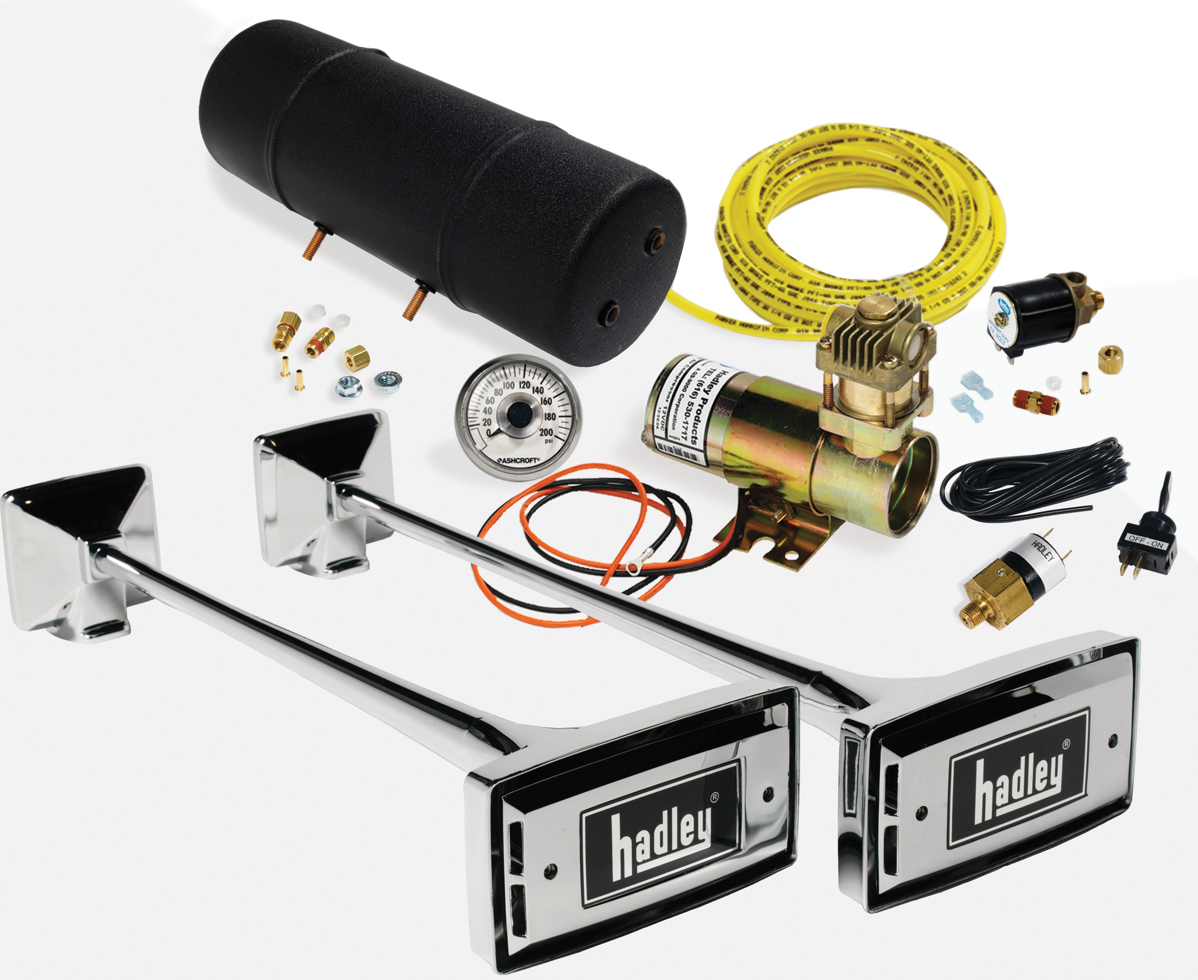 Hadley Horns H00977n Twin Rectangular Horn Kit  Products  Air Horn Ambassador