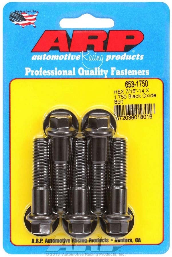 Arp 653-1750 Black Oxide 7/16-14" Rh Thread 1.750" Uhl 6-Point Bolt With 7/16"