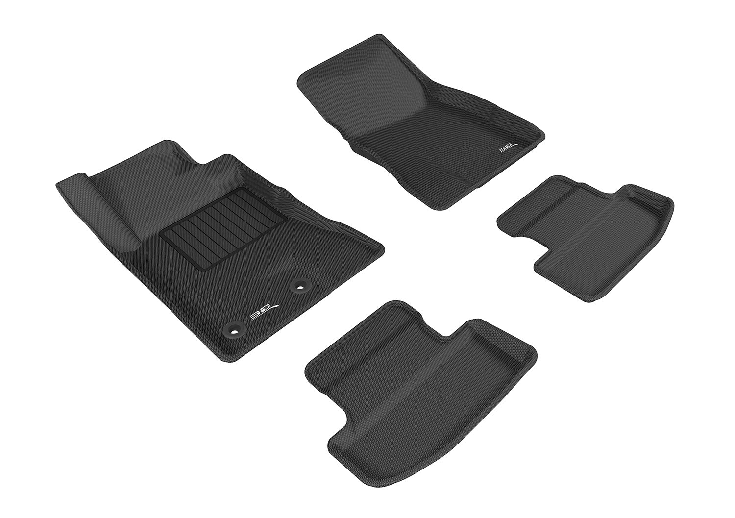 3D Kagu Floor Mat 2 Row Set Black 3D Kagu Floor Mat 2 Row Set Black