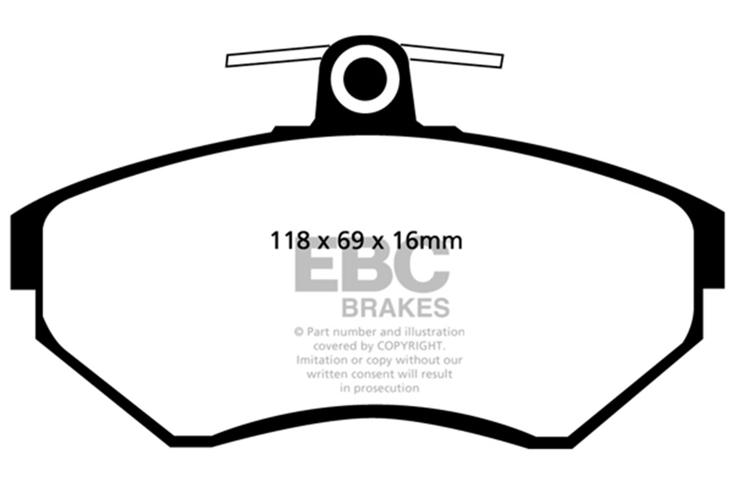 Ebc Brakes Dp41112r Yellowstuff Street And Track Brake Pads Fits Golf Jetta