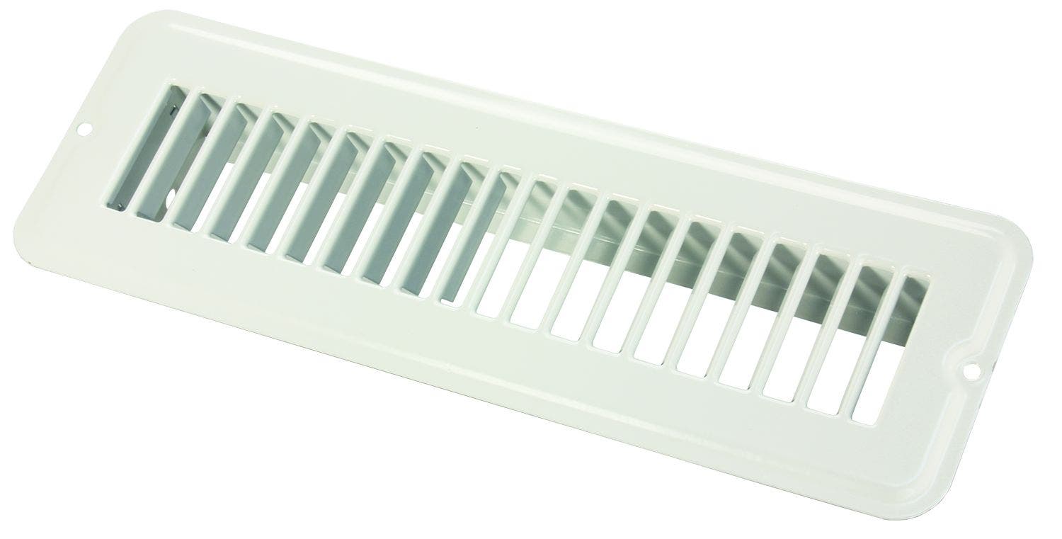 2 X 10 Floor Reg.Undmpr  Met Wht   Heating/ Cooling Register; Color - White,