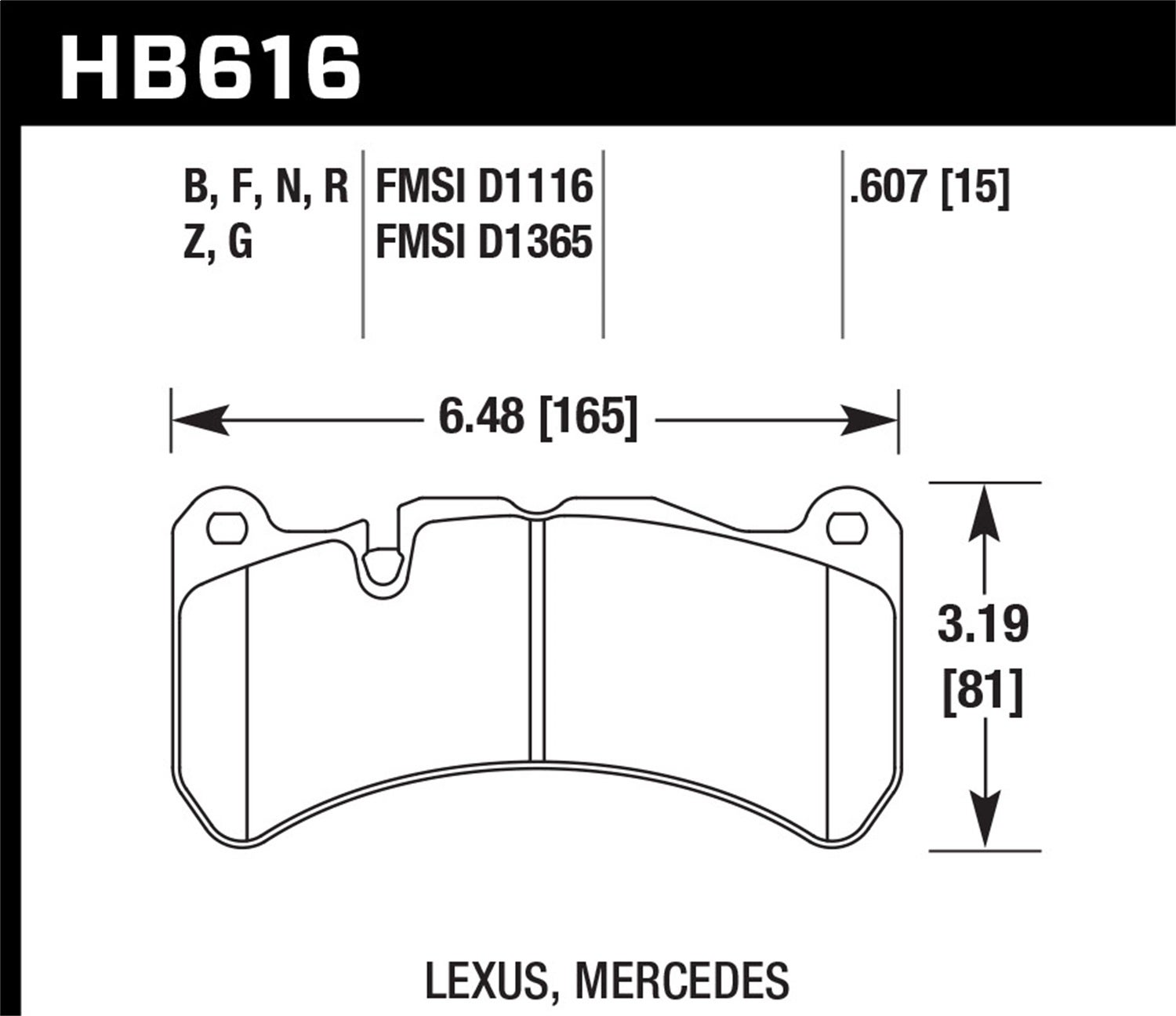 Hawk Performance Hb616f.607 Hps Disc Brake Pad   Hps Disc Brake Pad