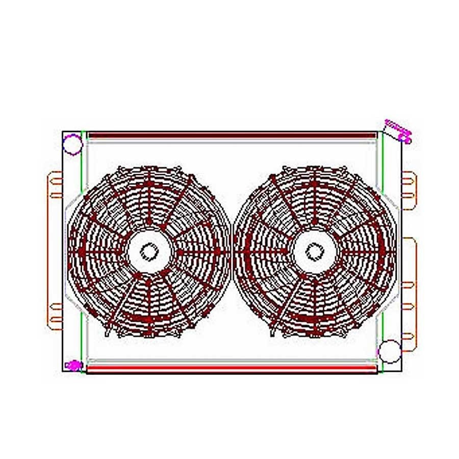 Griffin Radiator Cu- 8-00009 Combounit, Fits: 67-69 Camaro, 64-67 Chevelle,