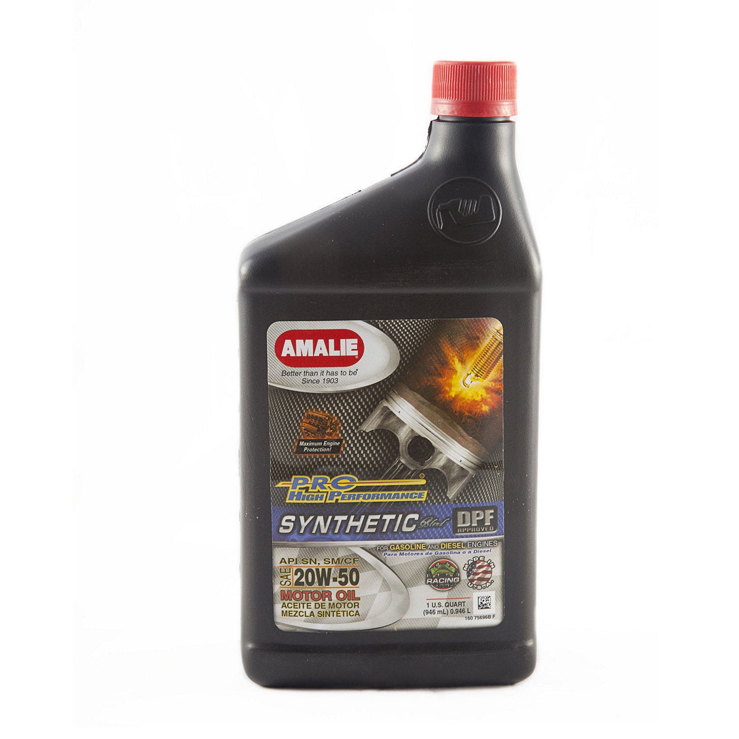 Amalie (160-75696-56-12Pk) 20W-50 Pro High Performance Synthetic Blend Motor Oil