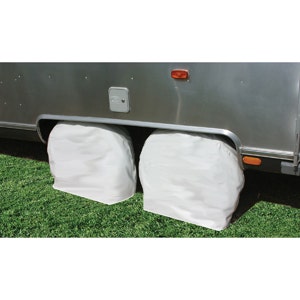 Camco 45324 Vinyl Wheel & Tire Protector, 2 Pack (33 Inches-35 Inches , White)