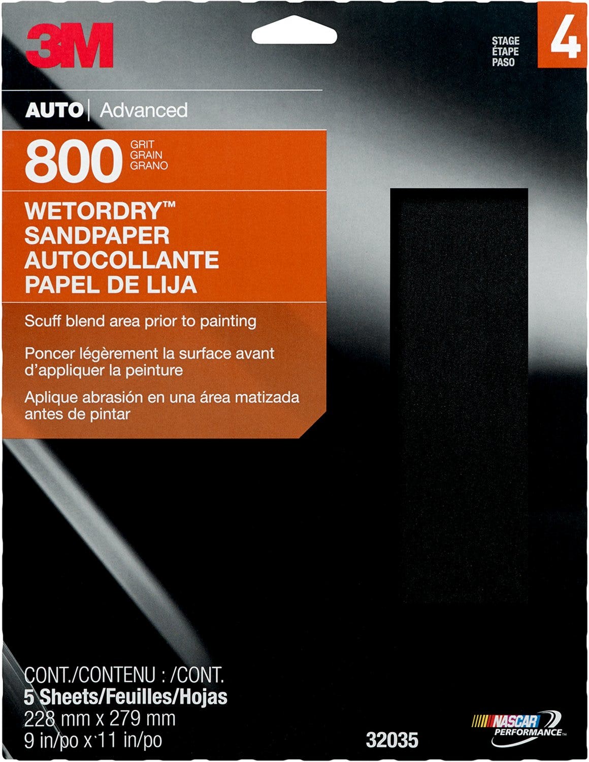 3M Wetordry Sandpaper, 32035, 800 Grit, 9 In X 11 In, 5 Per Pack   Sandpaper