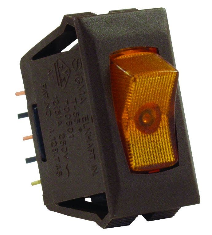 Jr Products 12545 Amber/Brown Spst Illuminated On/Off Switch   Multi Purpose