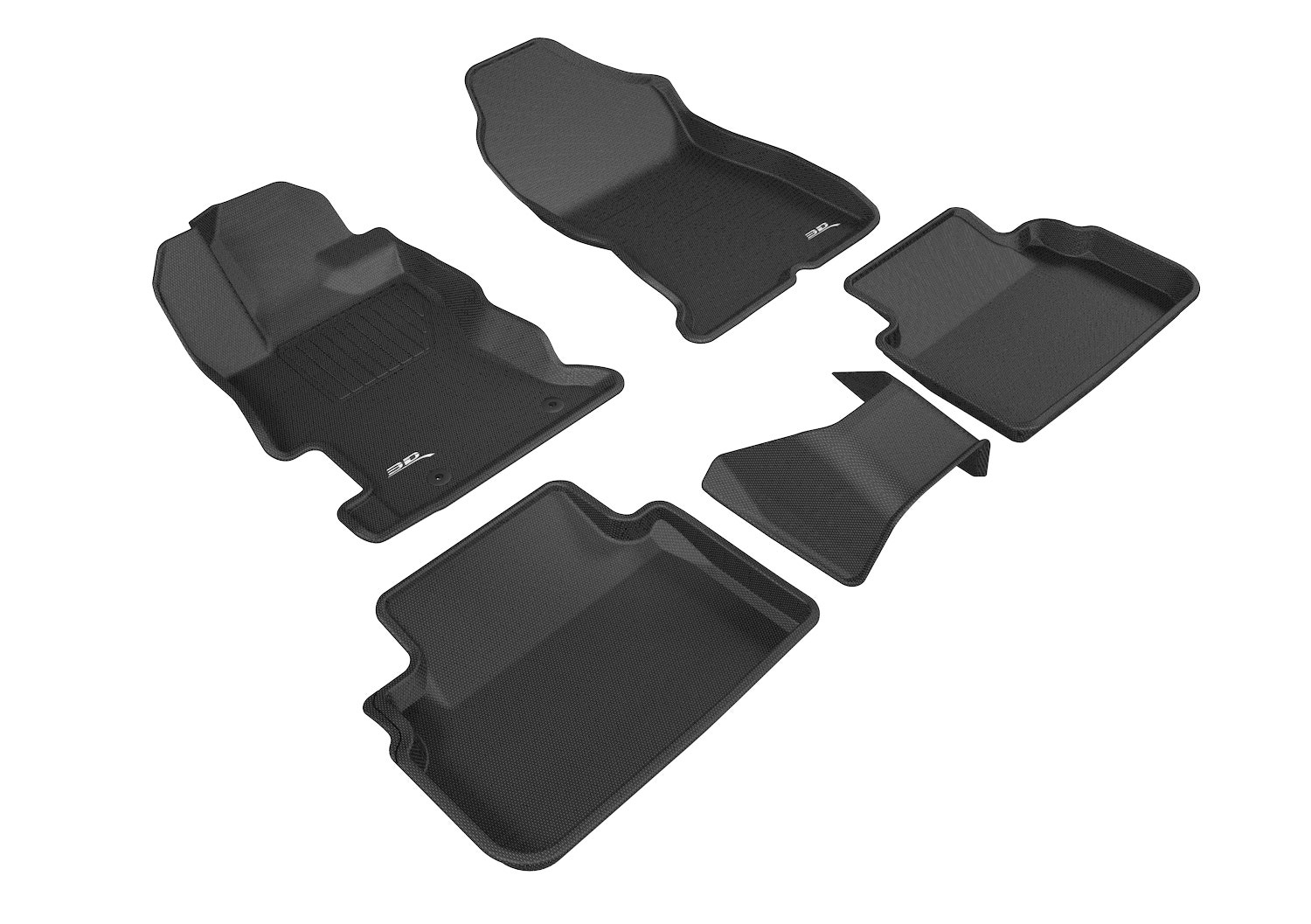 3D Kagu Floor Mat 2 Row Set Black 3D Kagu Floor Mat 2 Row Set Black
