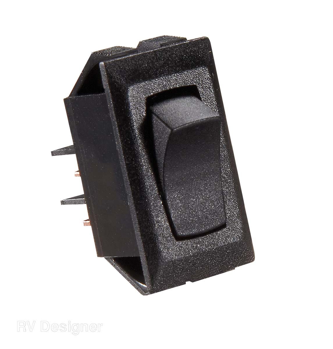 Rv Designer Collection S321 Rocker Switch 10A Mom On/Off, Black   Multi Purpose