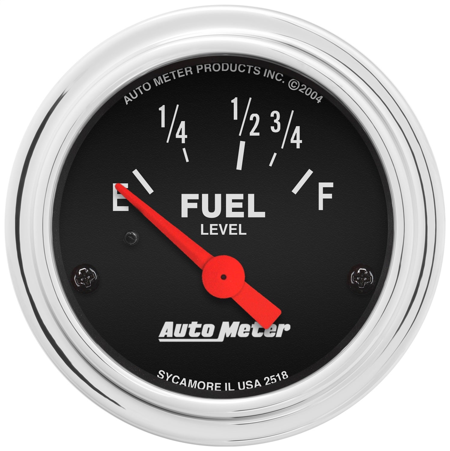 Autometer 2518 Traditional Chrome Electric Fuel Level Gauge   Traditional Chrome