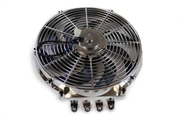 Racing Power R1205 14" Universal Curve Blade Cooling Fan (Chrome Plated (1750