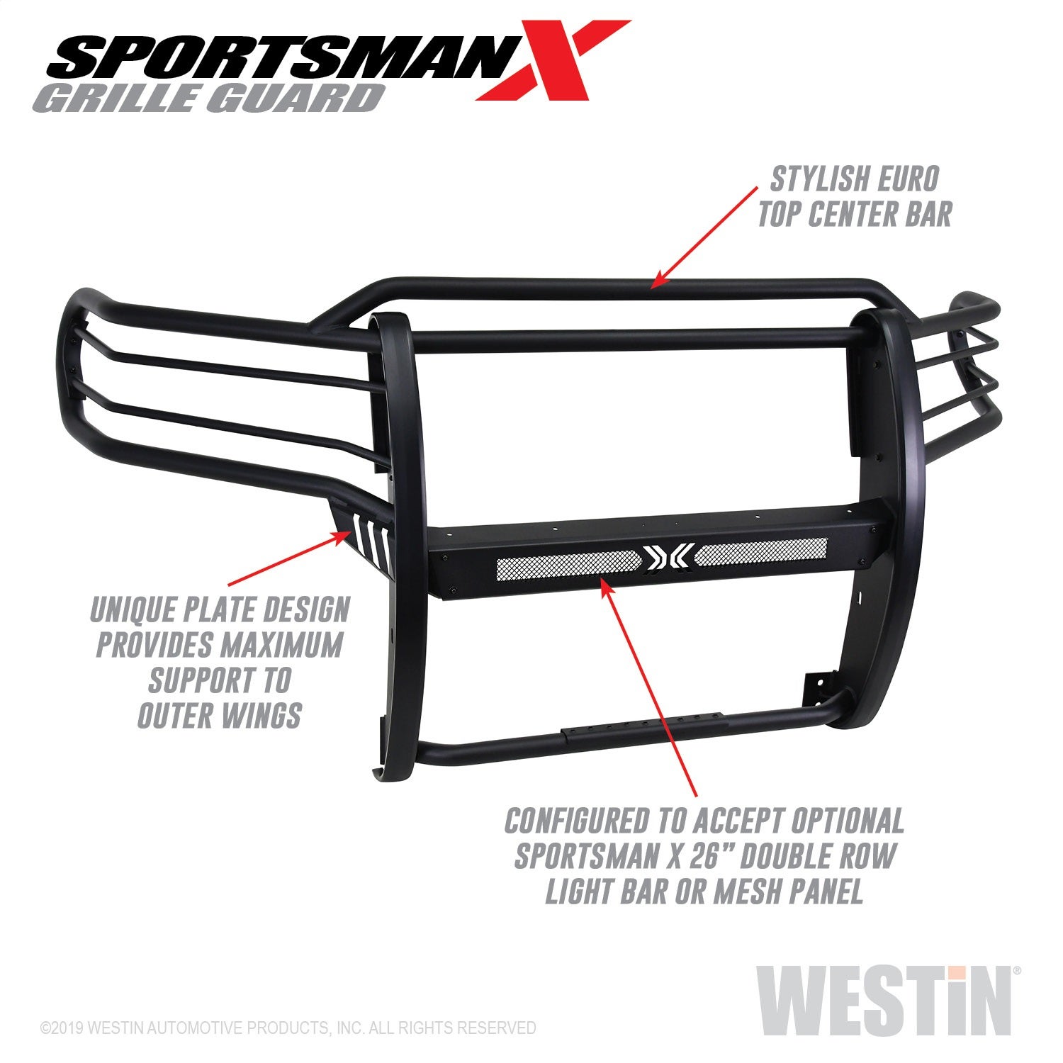 Westin 40-33705 Textured Black Sportsman X Grille Guard Fits 2014-2021 Tundra