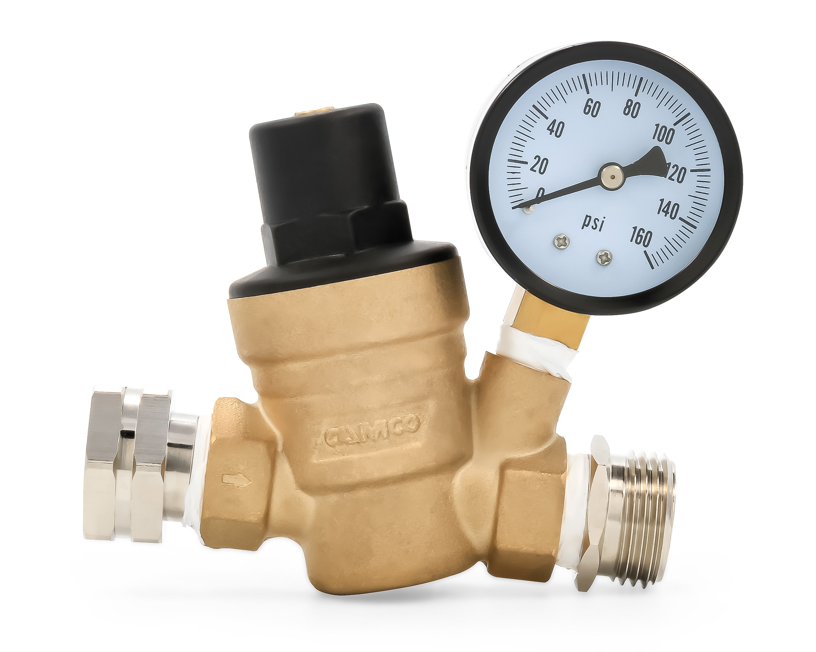 Camco 40058 Adjustable Brass Water Pressure Regulator - Helps Prevent Damage To