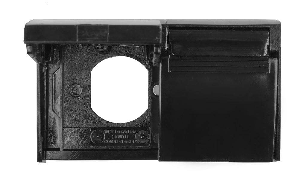 Jr Products 05-12115 Duplex Outlet Cover, Black   Receptacle Cover;