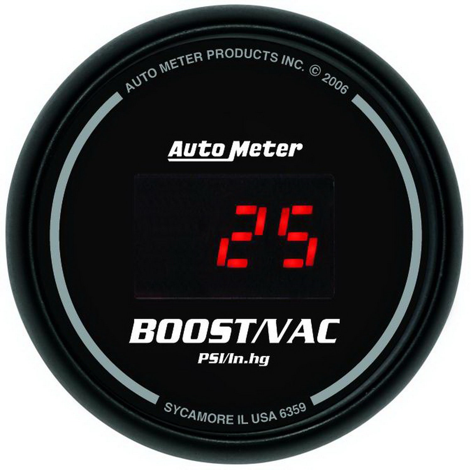 Autometer 6359 Sport-Comp Digital Boost/Vacuum Gauge Auto Meter Products  Gauge
